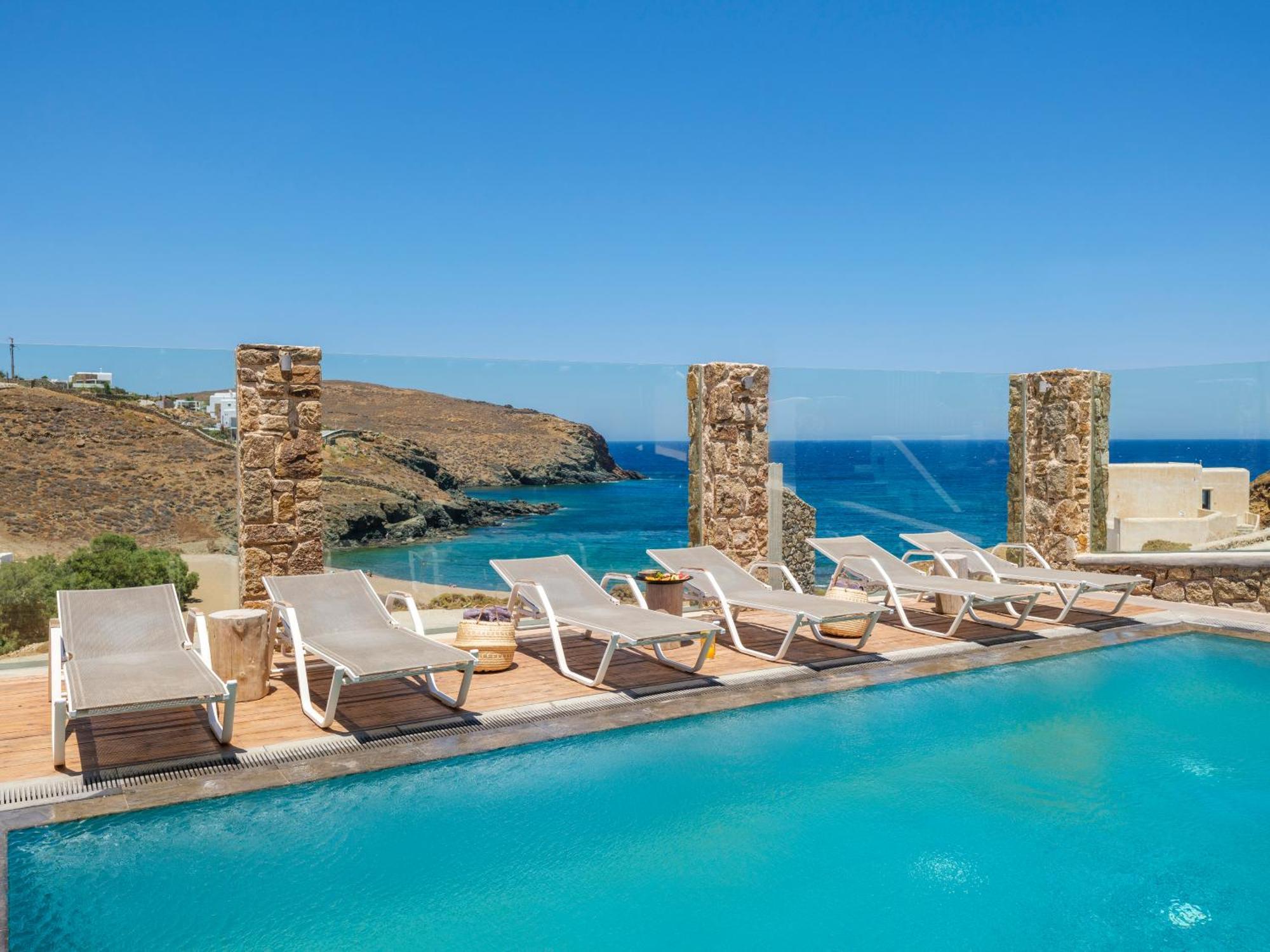 Sea Rock & Sky Private Mykonos Residence Merchia Beach Luaran gambar